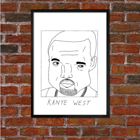 Kanye West Badly Drawn Poster