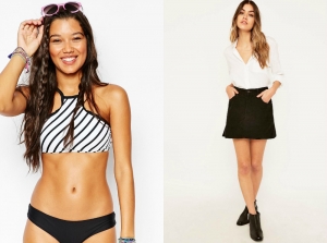 Asos_Schwarz_Weiß_bikini_Cord_Rock_Asos